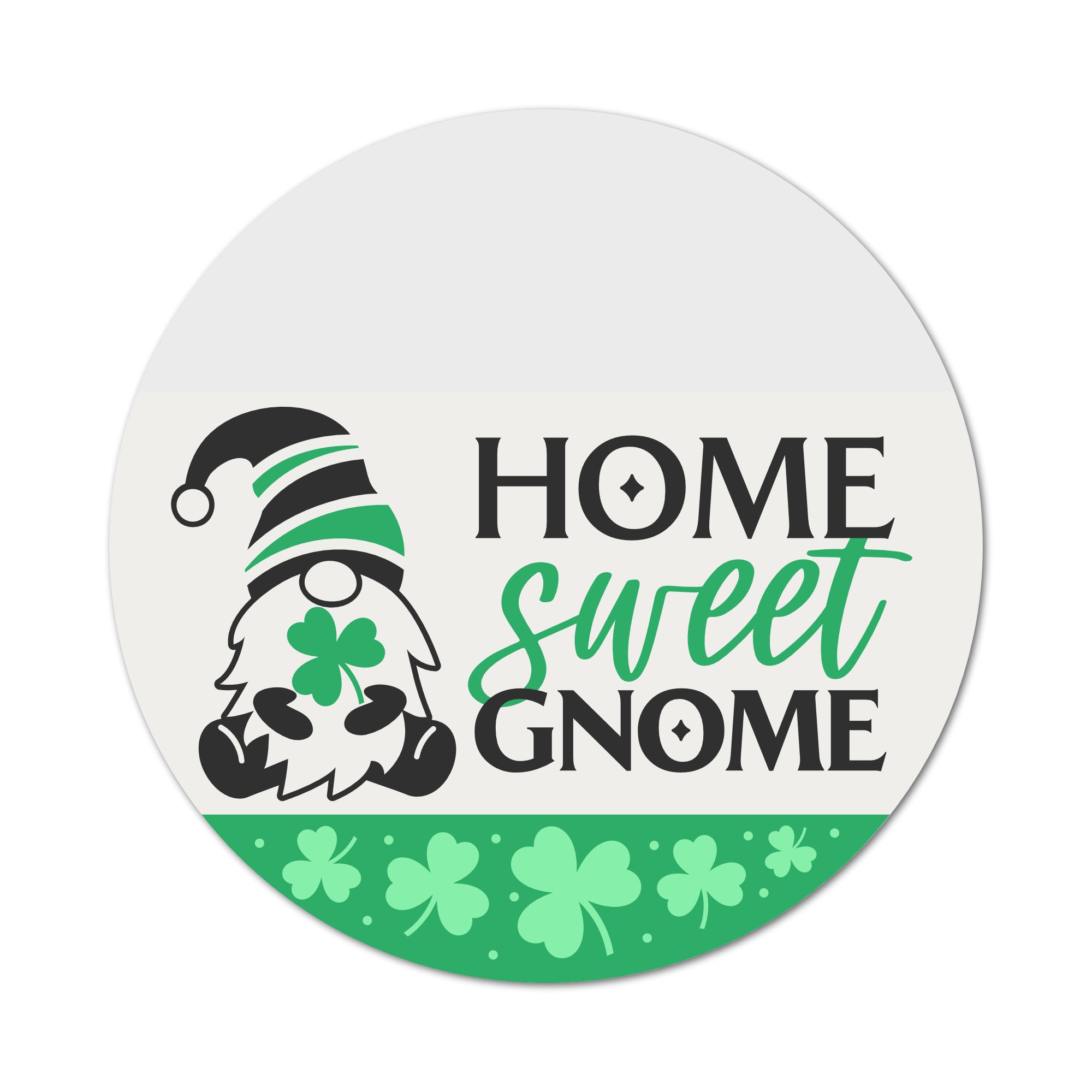 ASWI048 - Home Sweet Gnome St Patrick's Day Aluminum Wreath Sign Insert