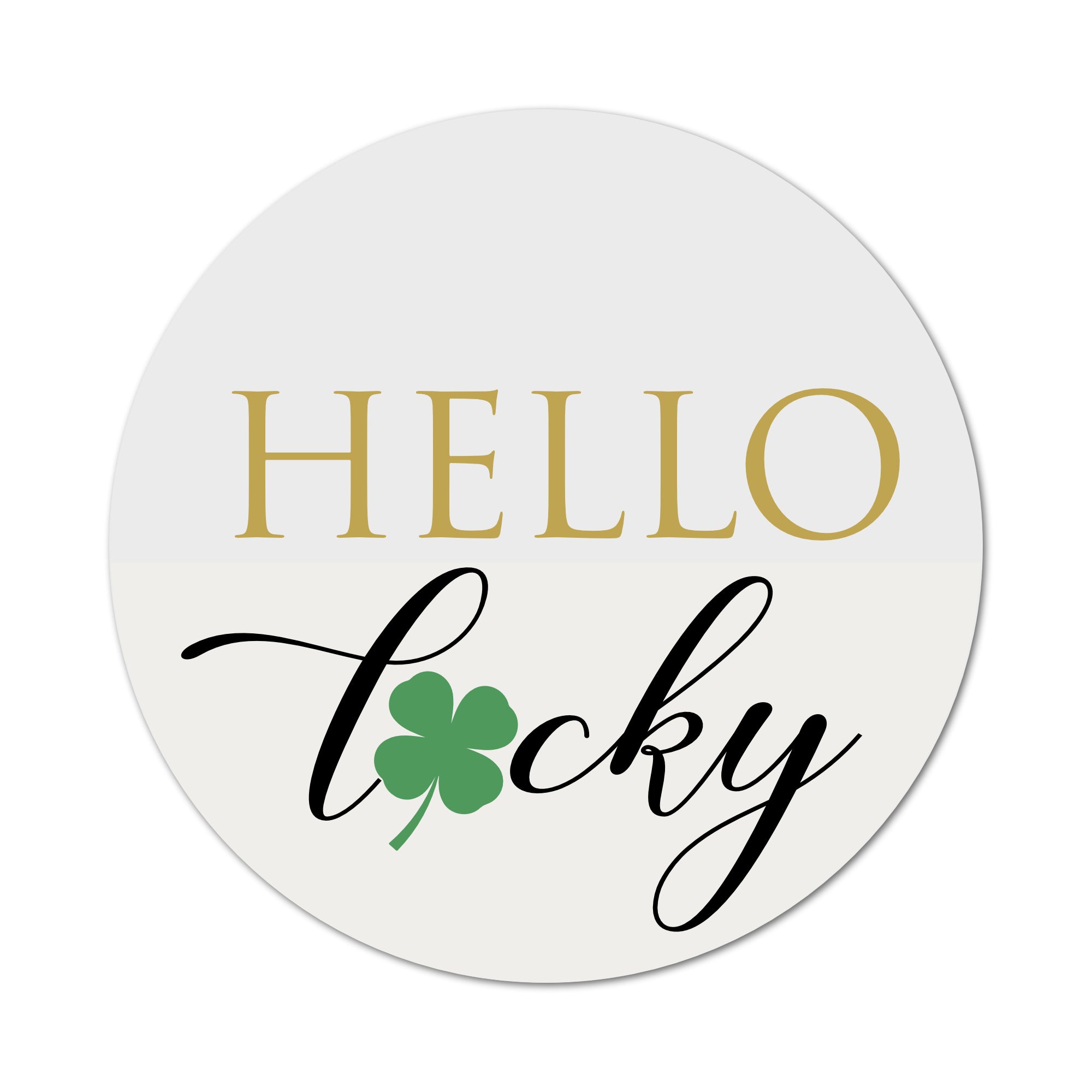 ASWI051 - Hello Lucky St Patrick's Day Aluminum Wreath Sign Insert