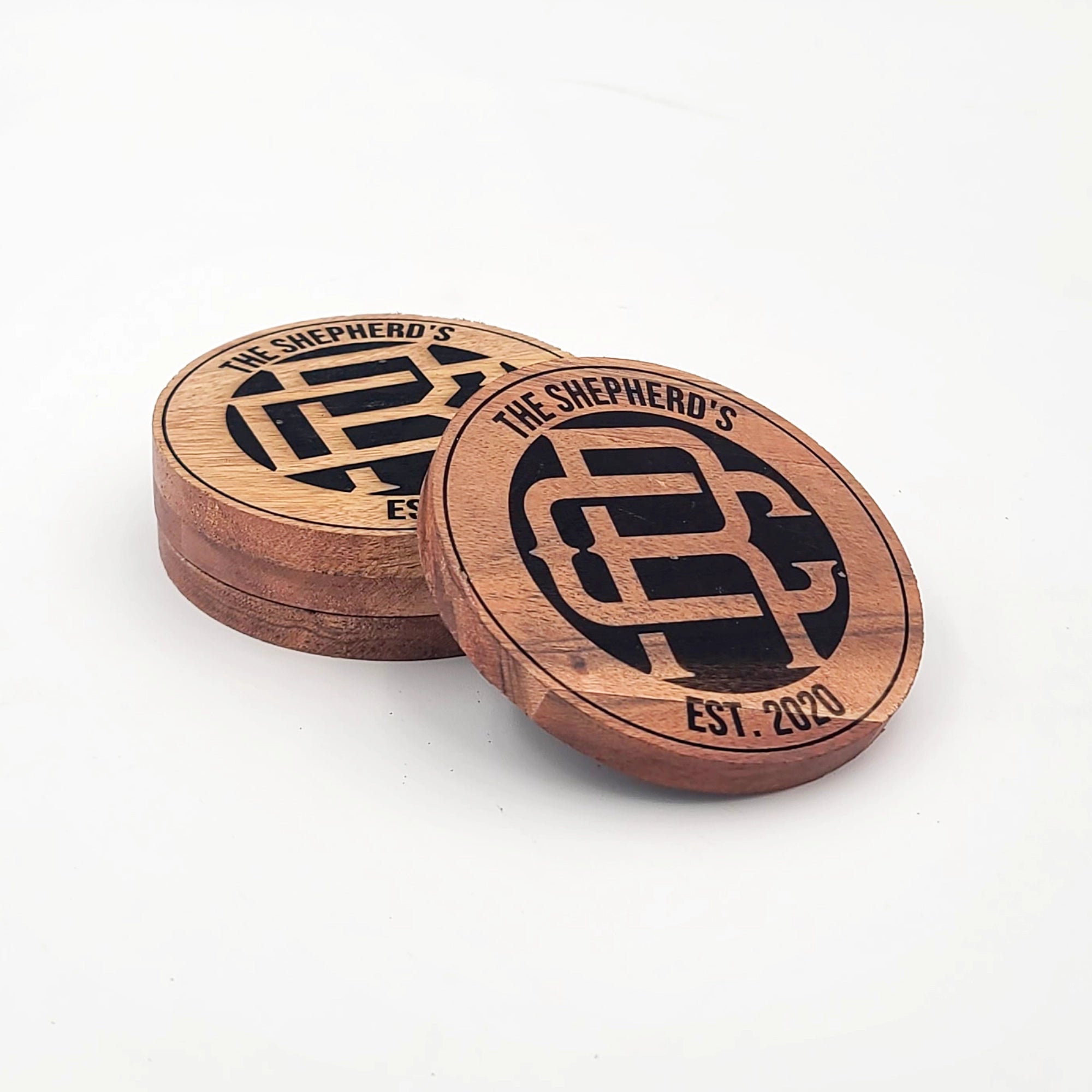 Monogram Acacia Wooden Coaster - HC001