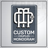 Custom Couples Monogram Aluminum Sign | AMS002 - 8’’x12’’ / Gray - Monogram Signs