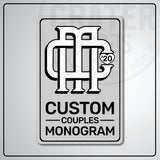 Custom Couples Monogram Aluminum Sign | AMS002 - 8’’x12’’ / Silver - Monogram Signs