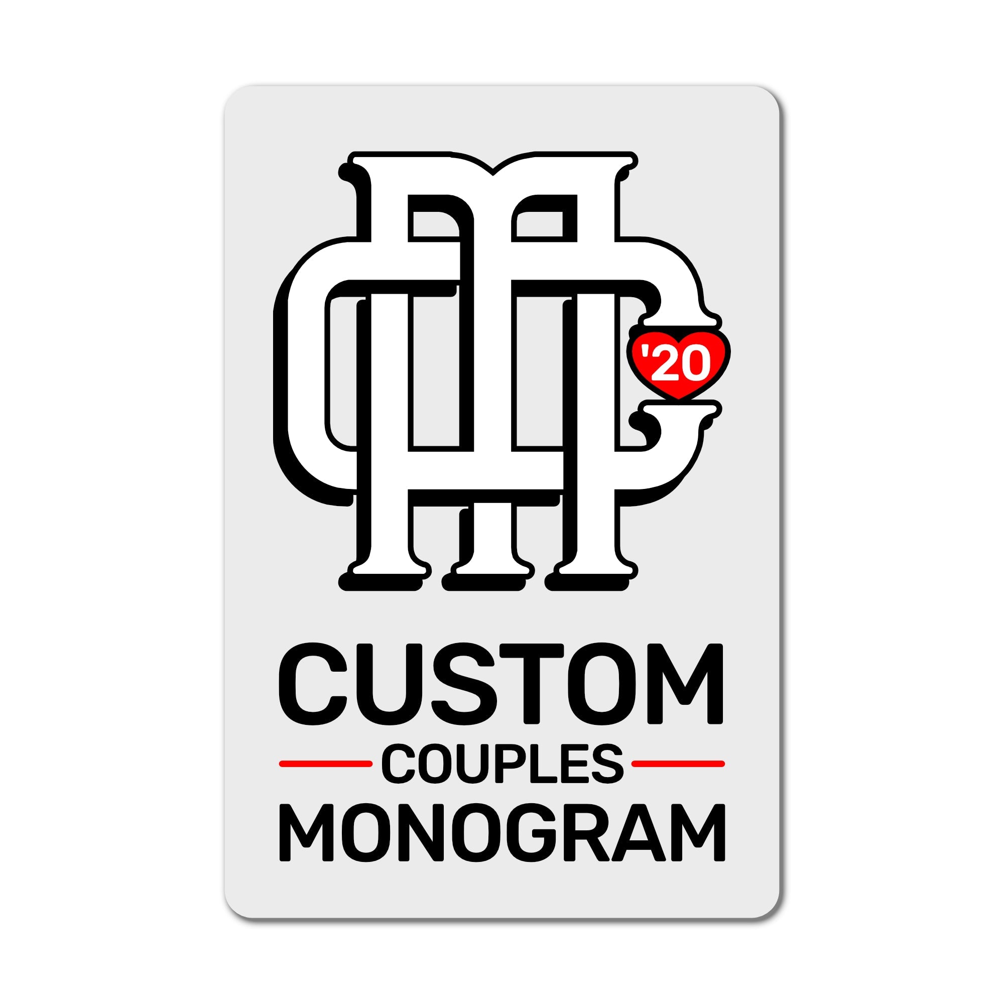 Custom Couples Monogram Aluminum Sign | AMS002 - Monogram Signs