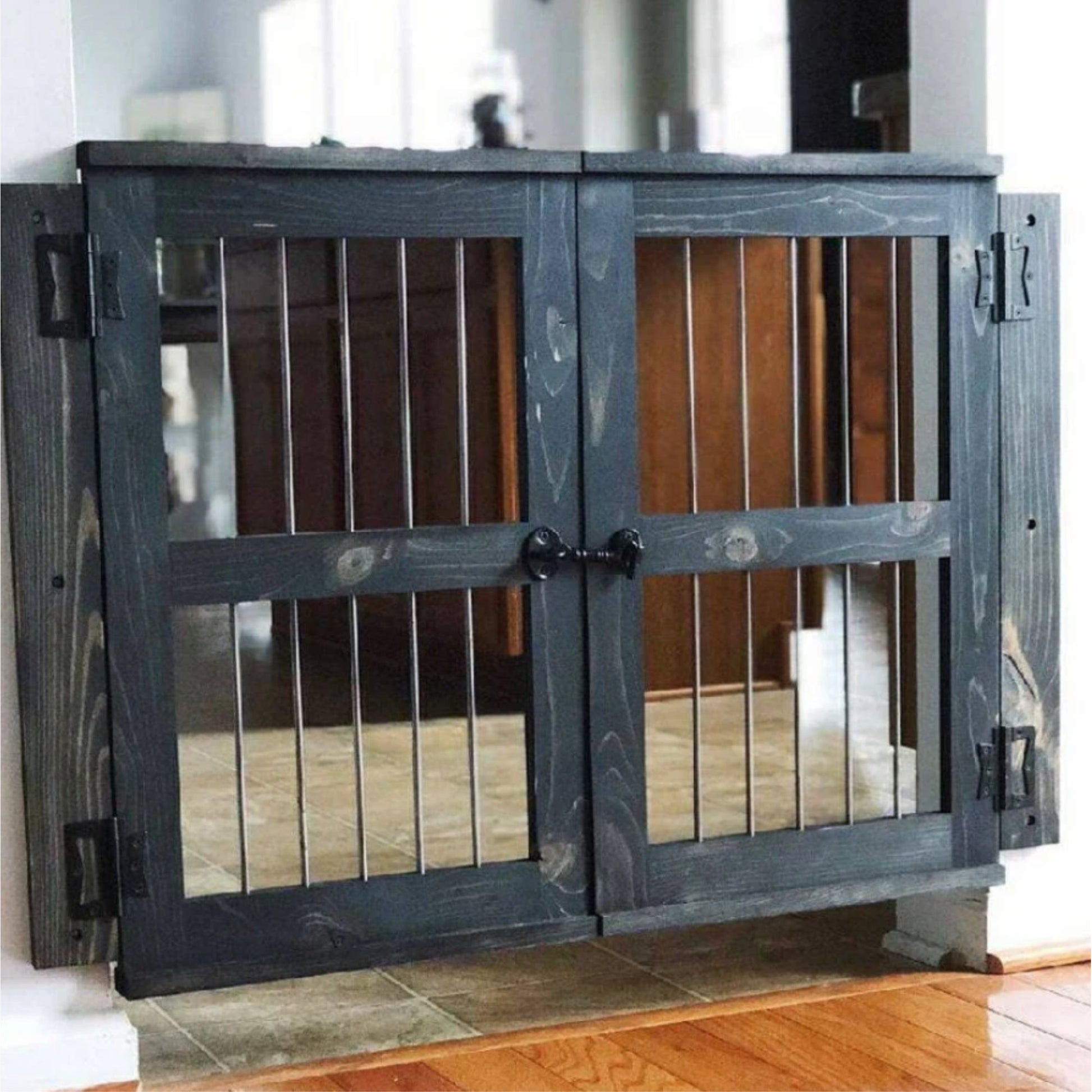 Wooden Double Door Pet Gate - SPG001 - Wood Gates