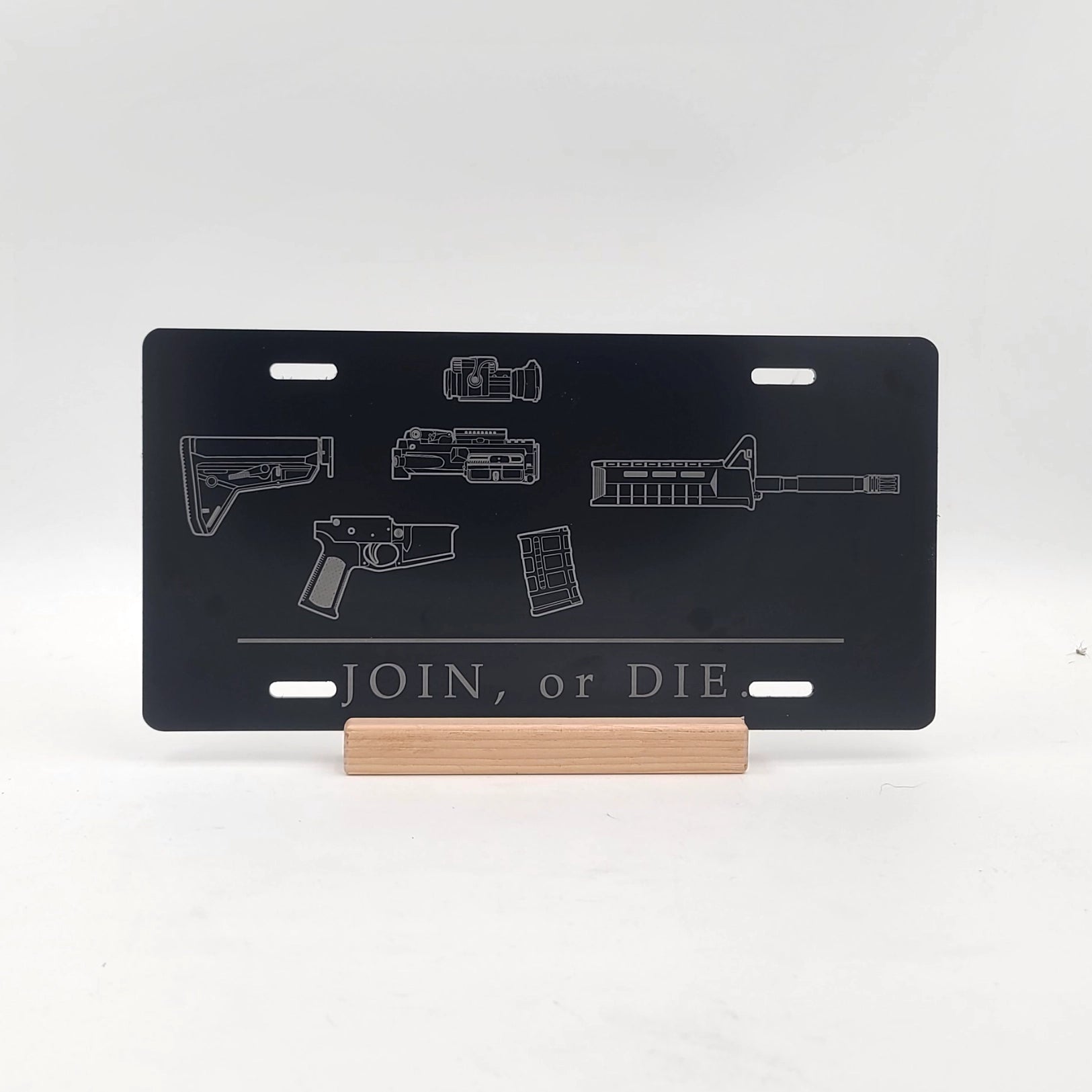 AR15 Join or Die License License Plate | Engraved Vanity License Plate| LA010