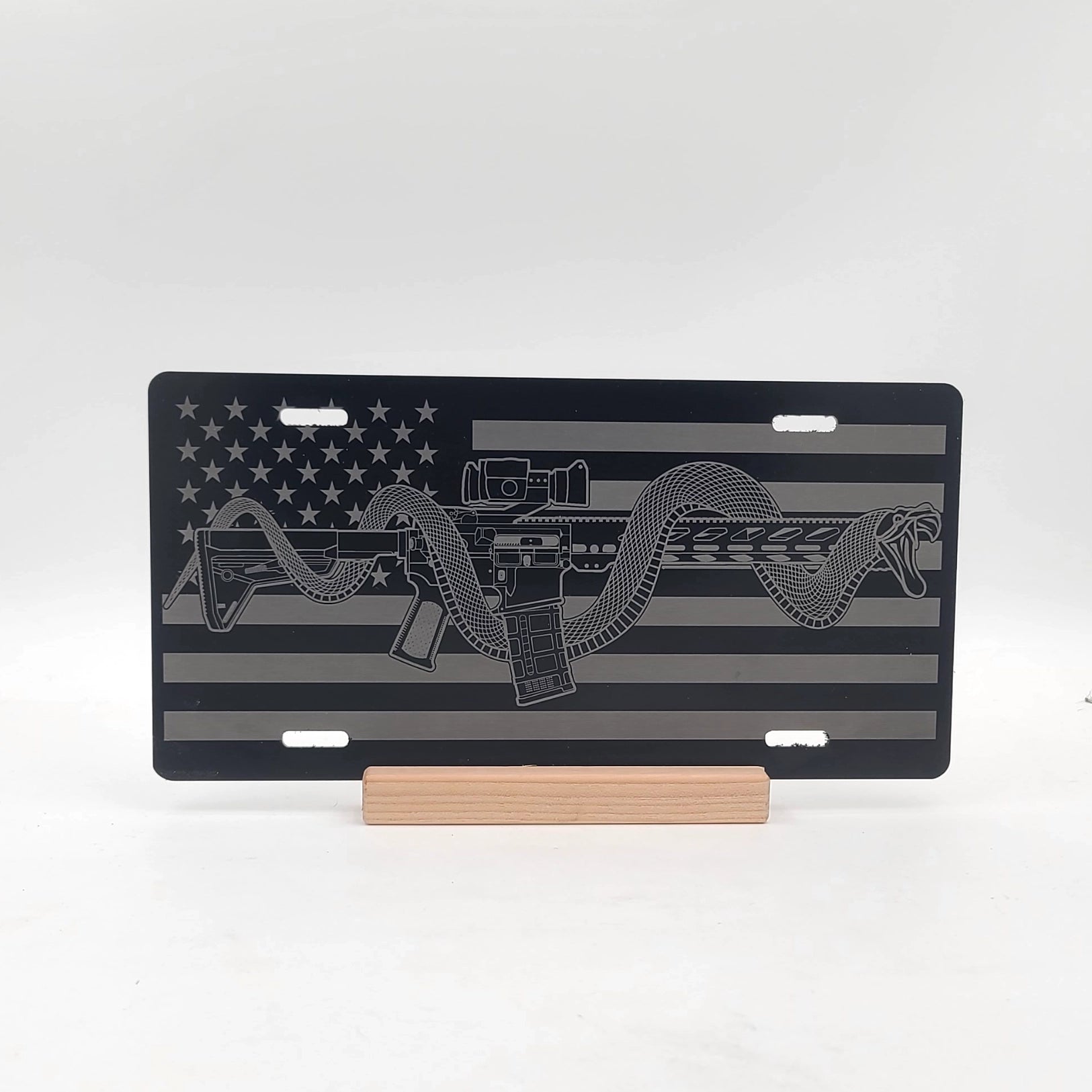 AR15 Snake License Plate | Engraved Vanity License Plate | LA011