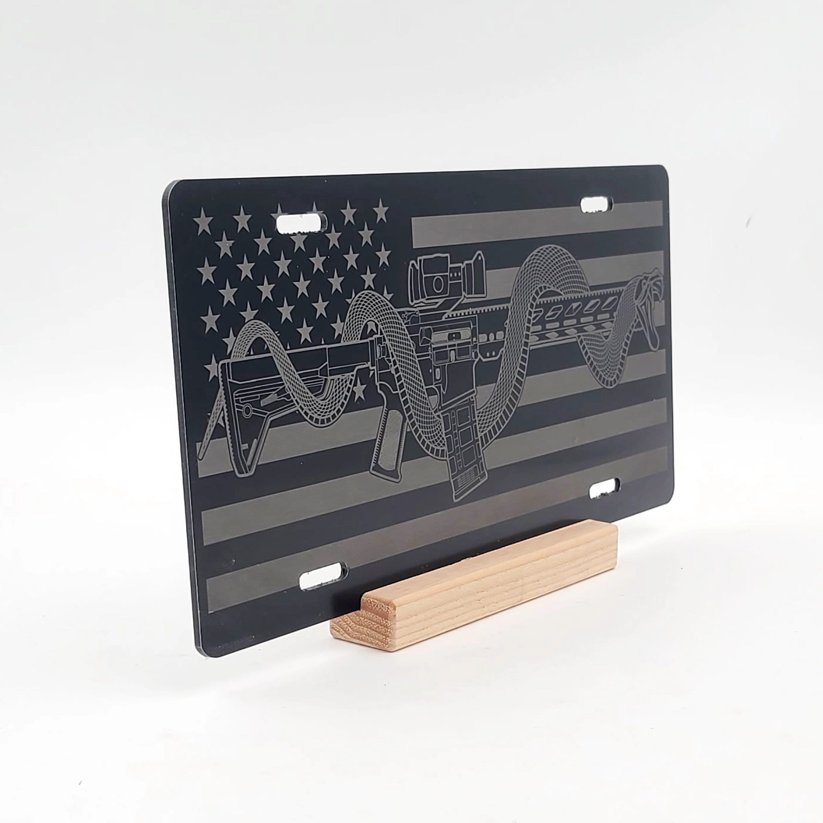 AR15 Snake License Plate | Engraved Vanity License Plate | LA011