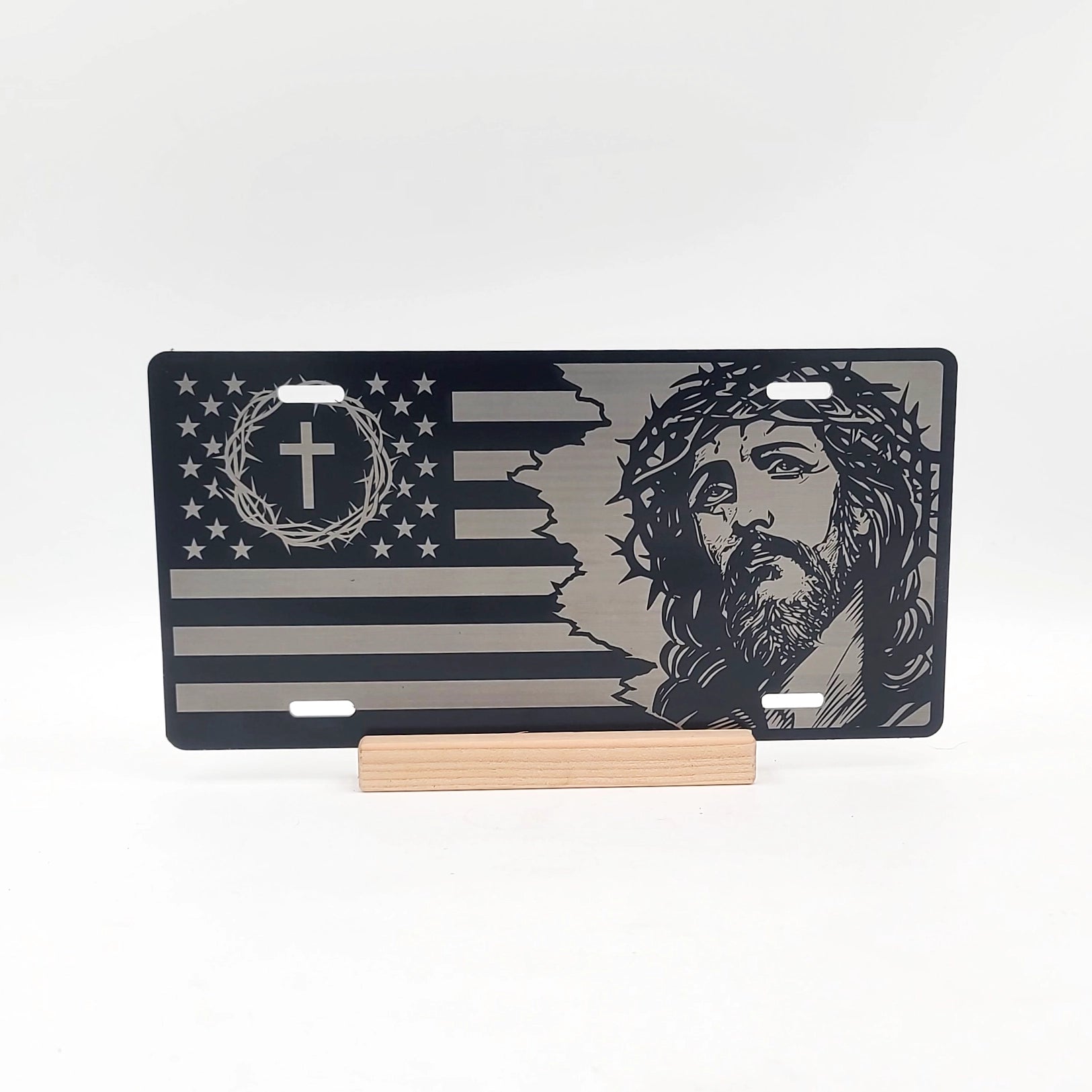 Jesus Silhouette License Plate | Engraved Vanity License Plate | LA013