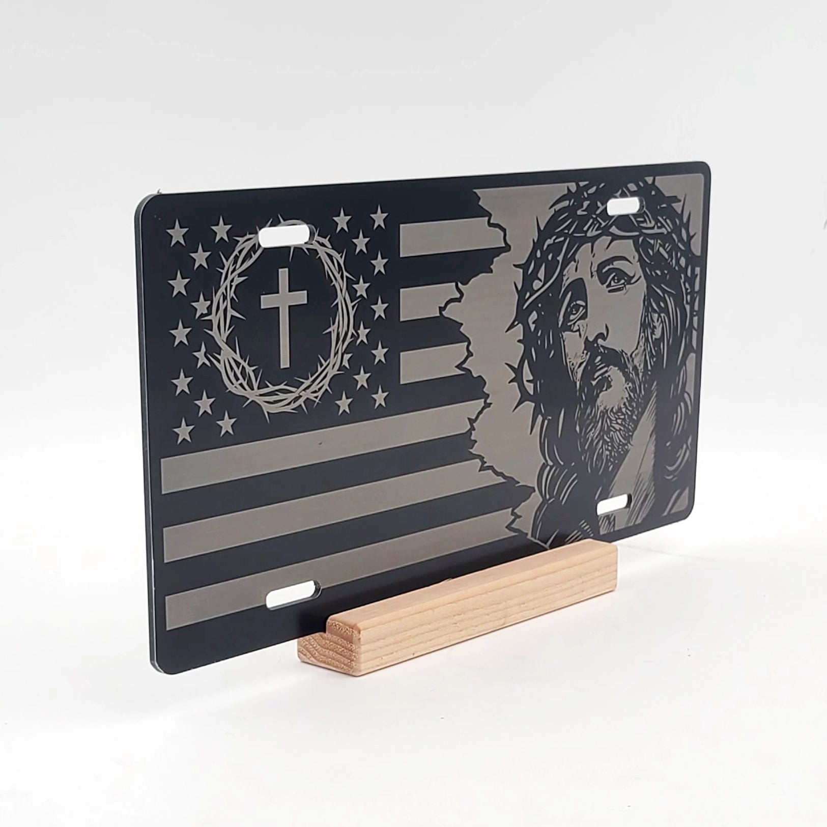 Jesus Silhouette License Plate | Engraved Vanity License Plate | LA013