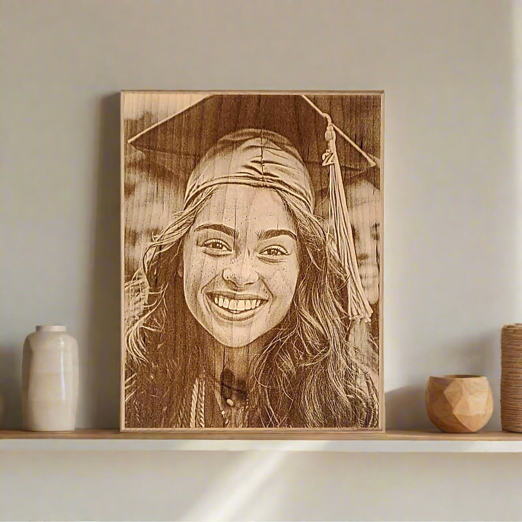 Solid Maple Hardwood Laser Engraved Photo - WP001