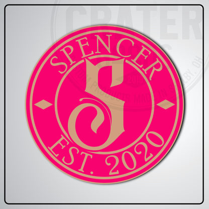 Custom Indoor Monogram Sign - PPW002 - 13 / Pink - Monogram Signs