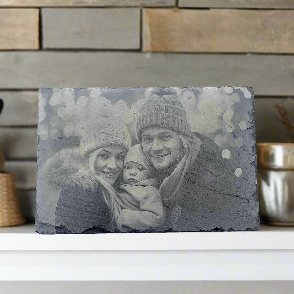 Laser Engraved Slate Photo Plaque - LS001