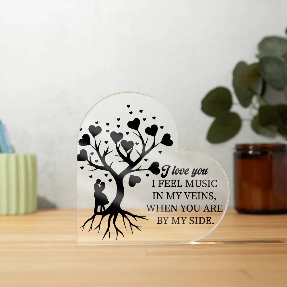 I Feel Music In My Veins Acrylic Heart Plaque - AHP02 - Jewelry