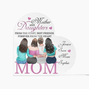 Mother and Daughters Acrylic Heart Plaque - AHP001 - Jewelry