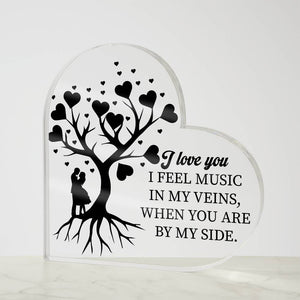 I Feel Music In My Veins Acrylic Heart Plaque - AHP02 - Jewelry