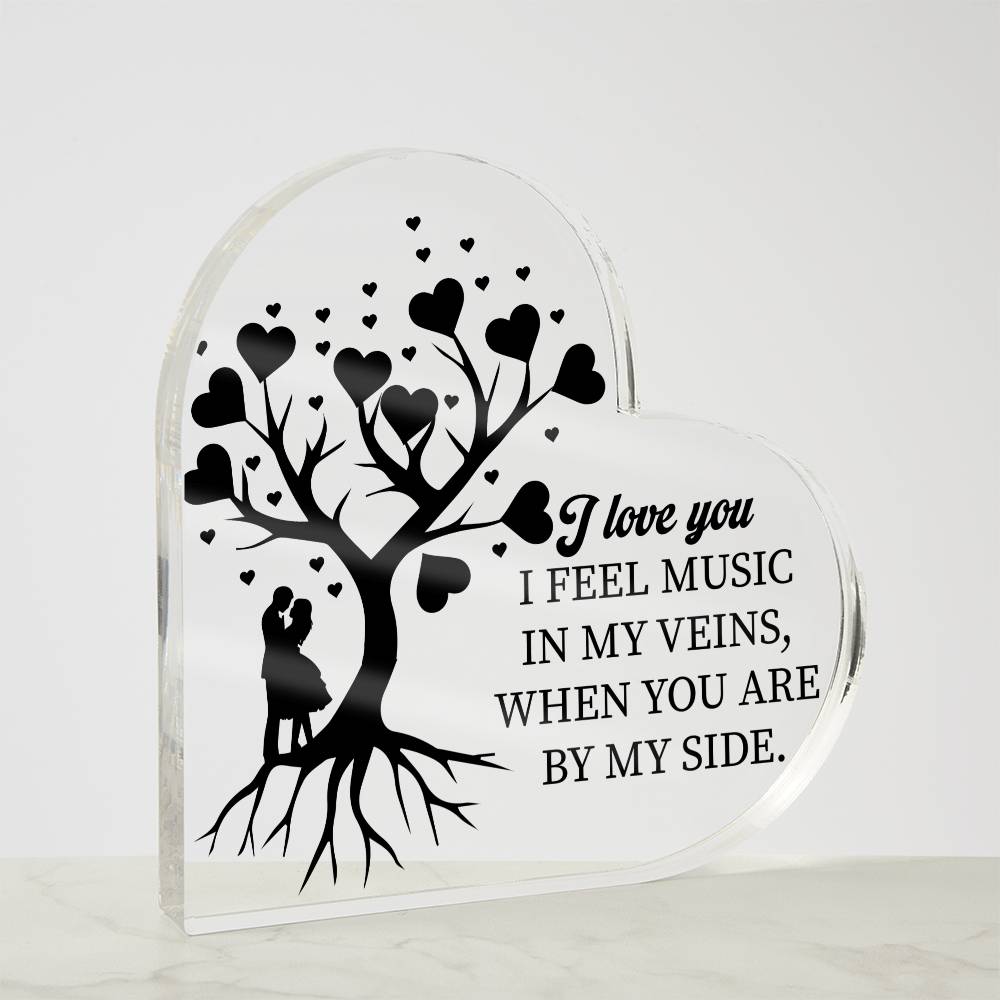 I Feel Music In My Veins Acrylic Heart Plaque - AHP02 - Jewelry