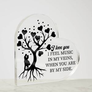 I Feel Music In My Veins Acrylic Heart Plaque - AHP02 - Jewelry