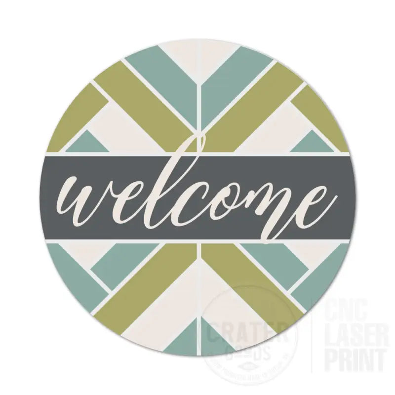 ASWI012 - Welcome Intricate BOHO Aluminum Wreath Sign Insert - Wreath Sign Inserts