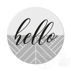 ASWI021 - Hello BOHO Geometric Aluminum Wreath Sign Insert - Wreath Sign Inserts