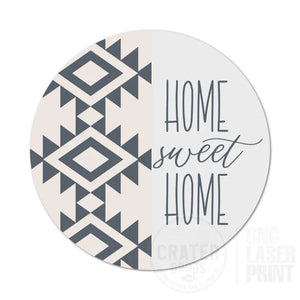 ASWI023 - Home Sweet Home BOHO Aluminum Wreath Sign Insert - Wreath Sign Inserts