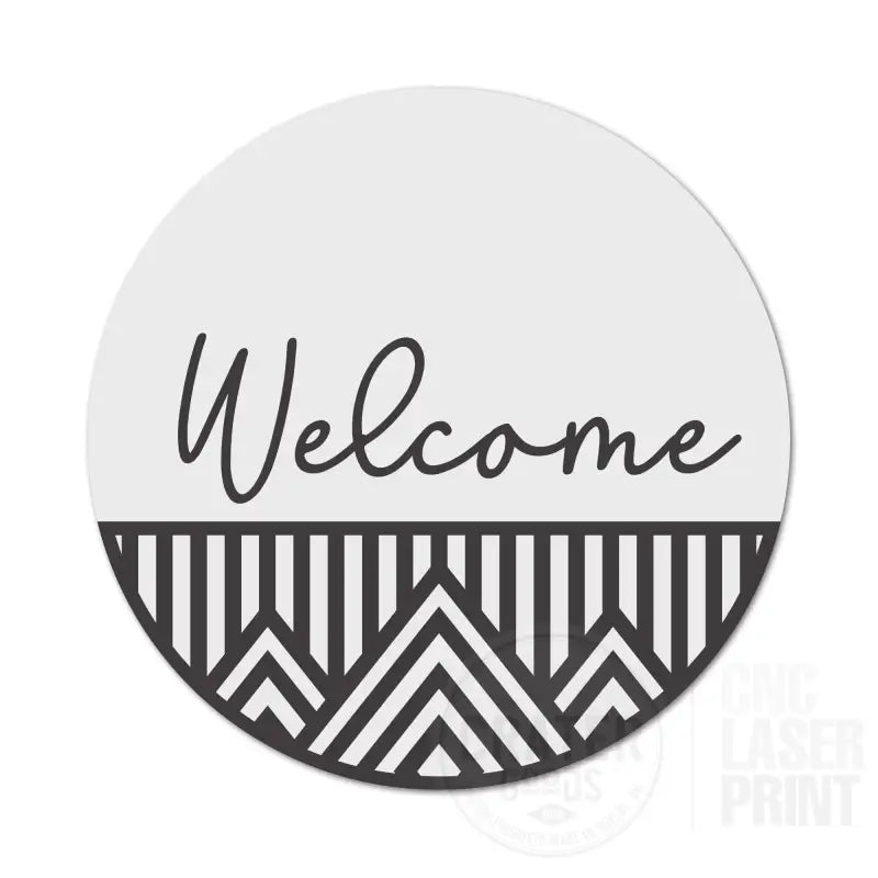 ASWI025 - Boho Welcome Symmetric Aluminum Wreath Sign Insert - Wreath Sign Inserts