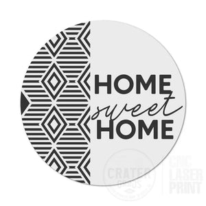 ASWI028 - Boho Sweet Home Aluminum Wreath Sign Insert - Wreath Sign Inserts