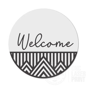 ASWI028 - Welcome Home BOHO Aluminum Wreath Sign Insert - Wreath Sign Inserts