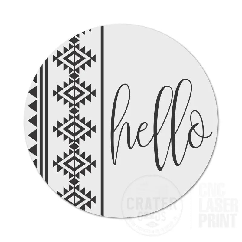 ASWI029 - Boho Hello Geometric Aluminum Wreath Sign Insert - Wreath Sign Inserts