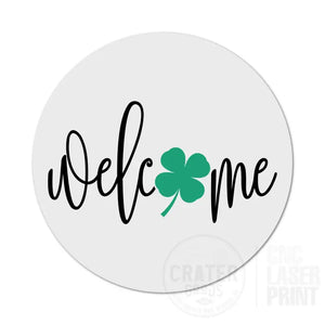 ASWI030 - Welcome St Patrick’s Aluminum Wreath Sign Insert - Wreath Sign Inserts