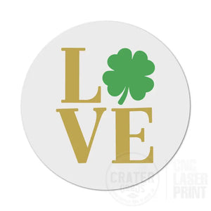 ASWI043 - LOVE St Patrick’s Day Aluminum Wreath Sign Insert - Wreath Sign Inserts