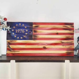 BR 1776 Wood Flag (Wavy) - Premium Wooden American Flag from Crater Goods - Just $38.99! Shop now at Crater Goods