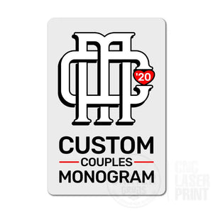 Custom Couples Monogram Aluminum Sign | AMS002 - Monogram Signs