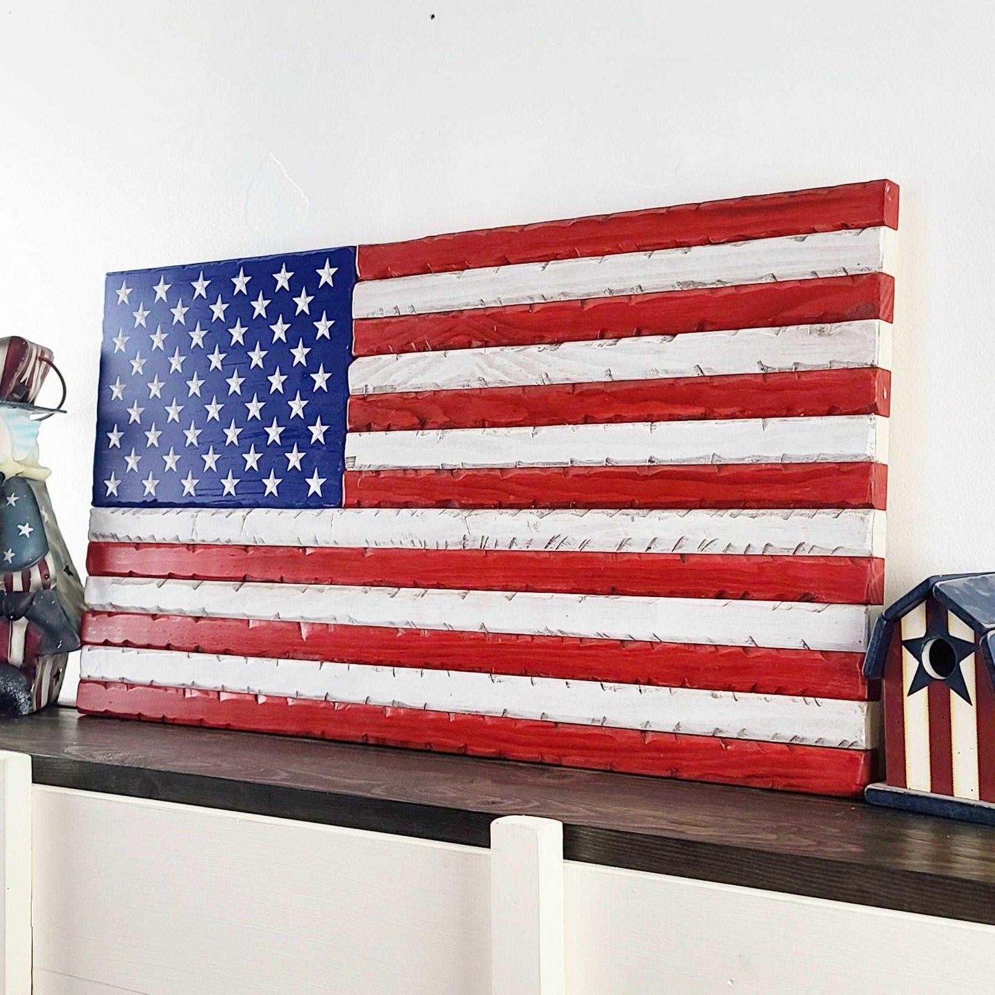 Distressed Wood Flag (Slatted) - Premium Wooden American Flag from Crater Goods - Just $44.99! Shop now at Crater Goods