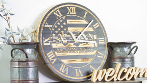 Molon Labe Wood Flag Clock - Premium Wood Wall Clocks from Crater Goods - Just $66.99! Shop now at Crater Goods