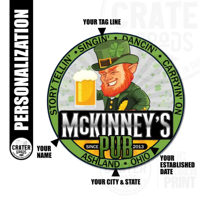 Personalized Irish Pub Aluminum Sign - PAS002 - Personalized Signs