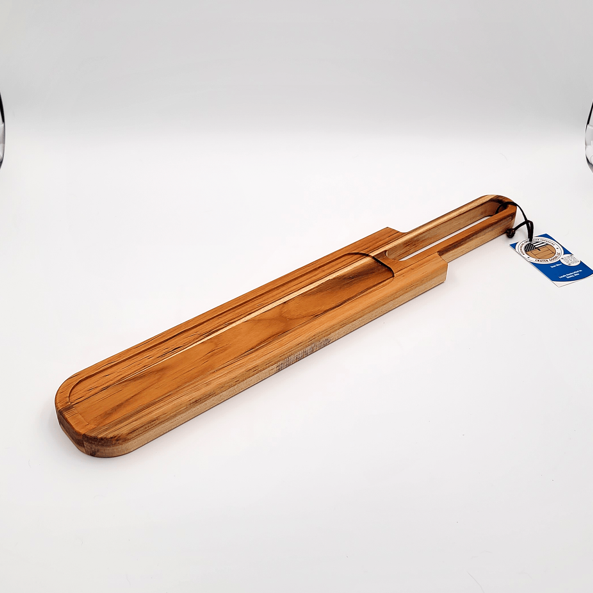 Teak Cheese & Cracker Board with Handle - Premium  from Crater Goods - Just $39.99! Shop now at Crater Goods