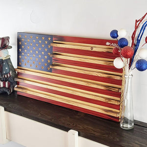 Wood Flag Challenge Coin Holder - Premium Wooden American Flag from Crater Goods - Just $129.99! Shop now at Crater Goods