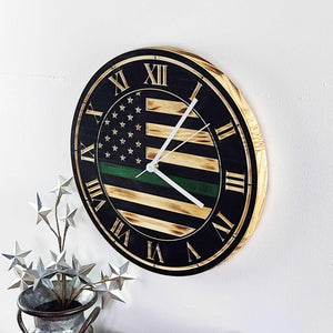 Wood Flag Wall Clock - Premium Wood Wall Clocks from Crater Goods - Just $66.99! Shop now at Crater Goods