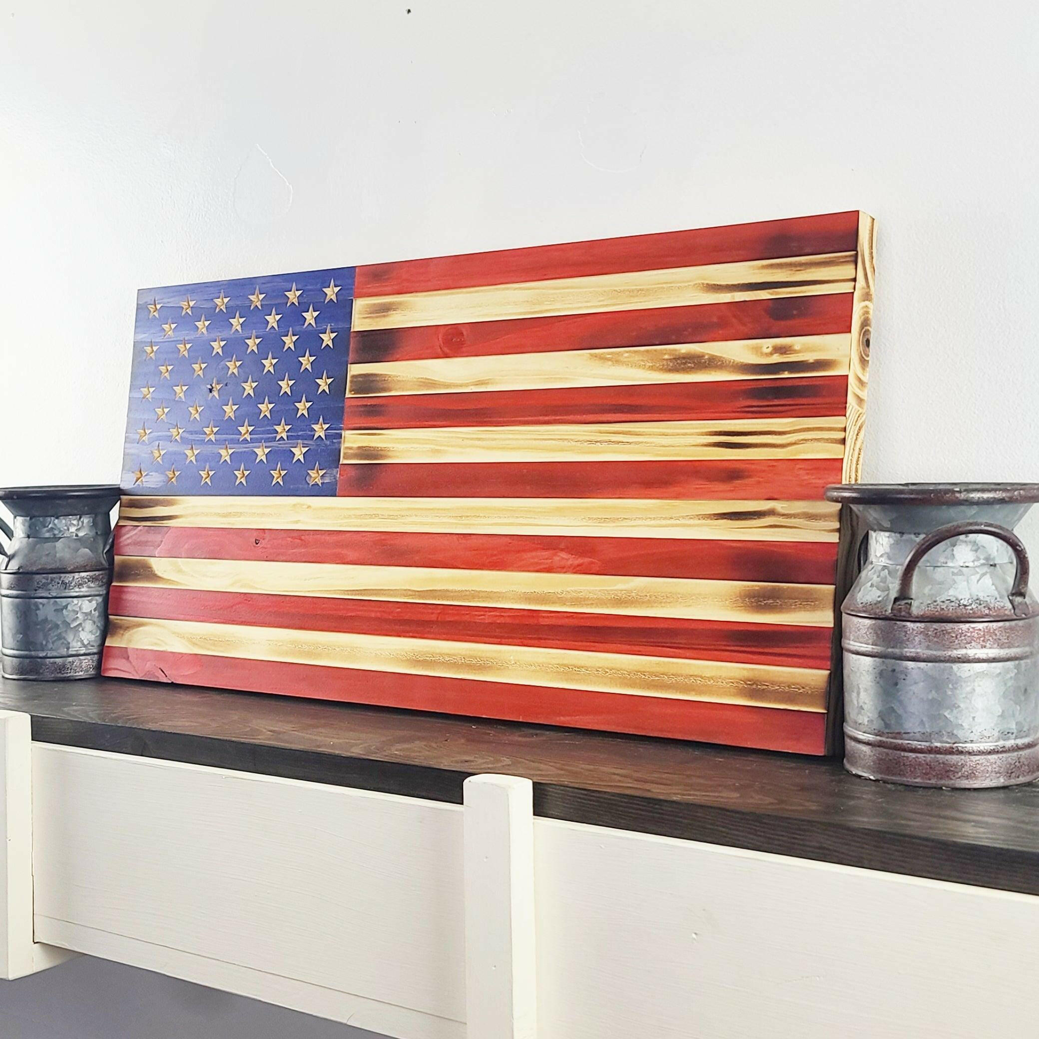 Wooden American Flag - Premium Wooden American Flag from Crater Goods - Just $38.99! Shop now at Crater Goods