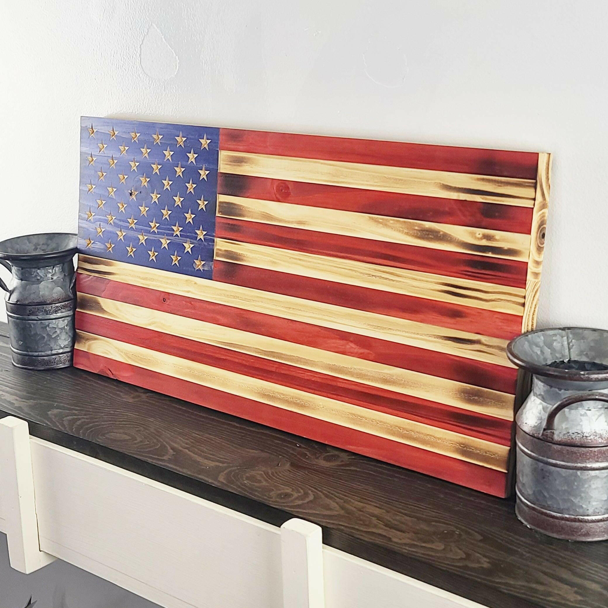 Wooden American Flag - Premium Wooden American Flag from Crater Goods - Just $38.99! Shop now at Crater Goods