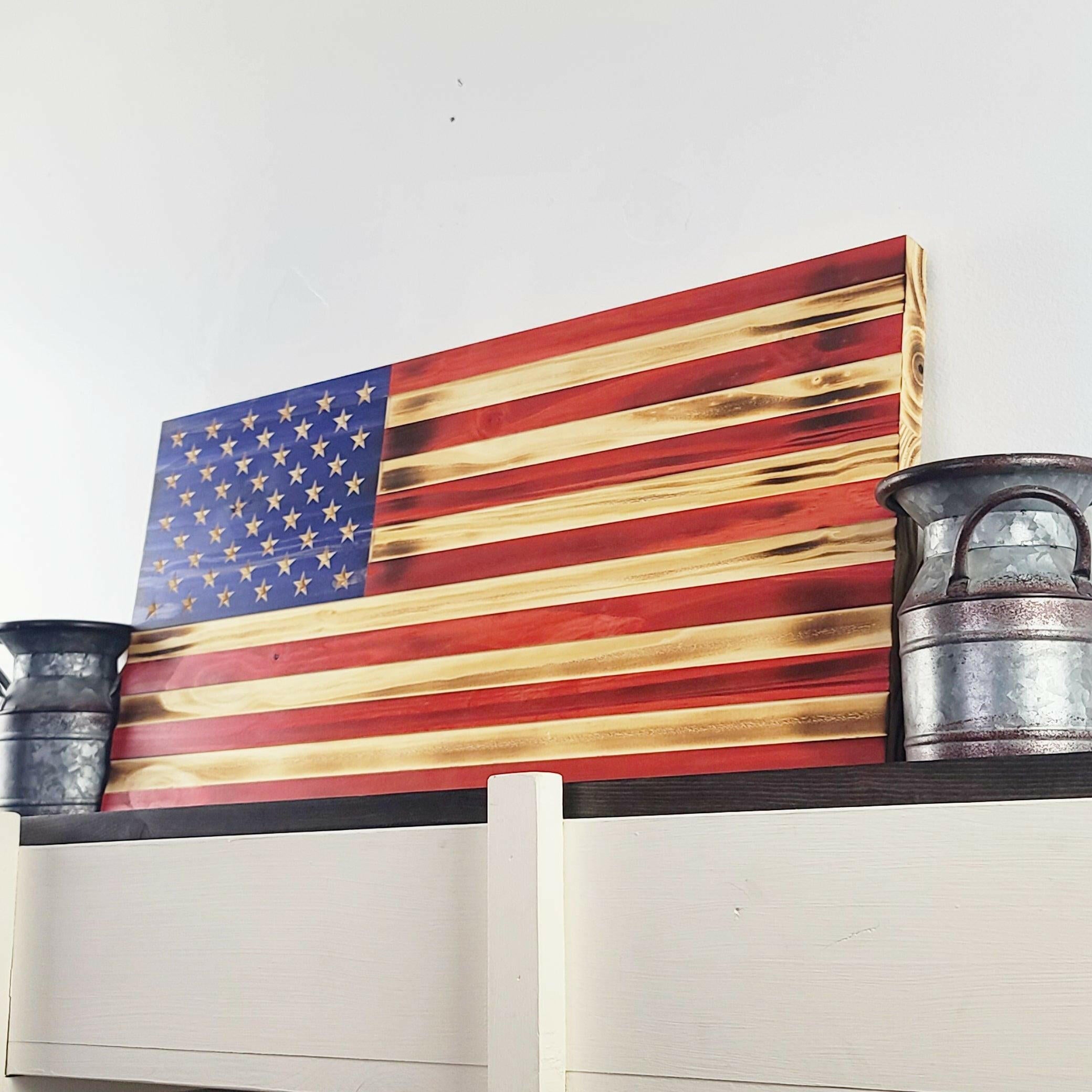 Wooden American Flag - Premium Wooden American Flag from Crater Goods - Just $38.99! Shop now at Crater Goods