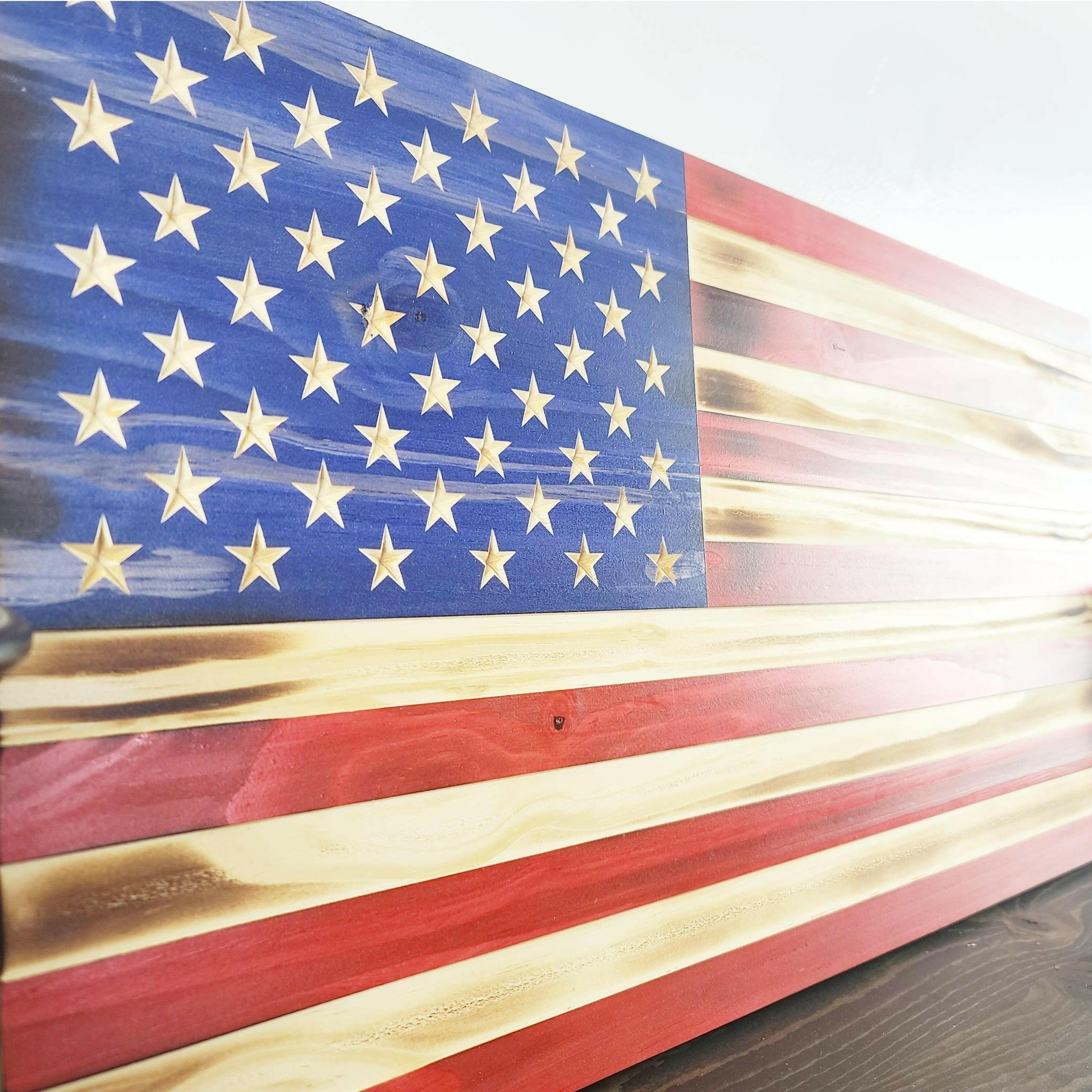 Wooden American Flag - Premium Wooden American Flag from Crater Goods - Just $38.99! Shop now at Crater Goods