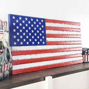 Distressed Wood Flag (Slatted) - Premium Wooden American Flag from Crater Goods - Just $44.99! Shop now at Crater Goods