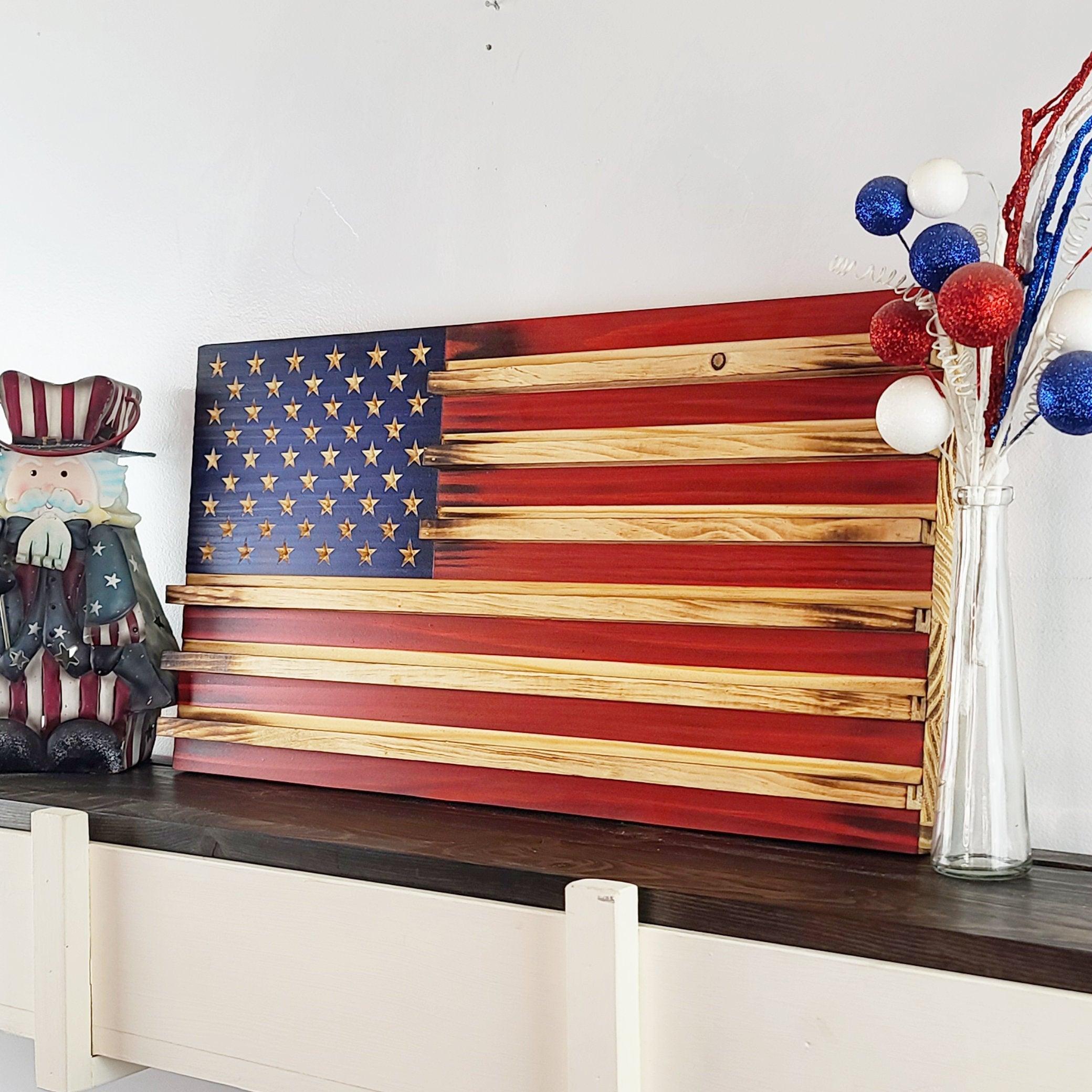 Wood Flag Challenge Coin Holder - Premium Wooden American Flag from Crater Goods - Just $89.99! Shop now at Crater Goods